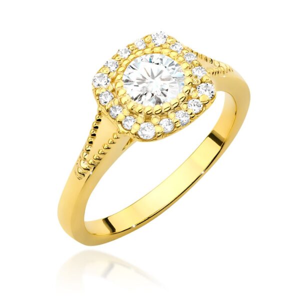 Pierścionek z żółtego złota z brylantem