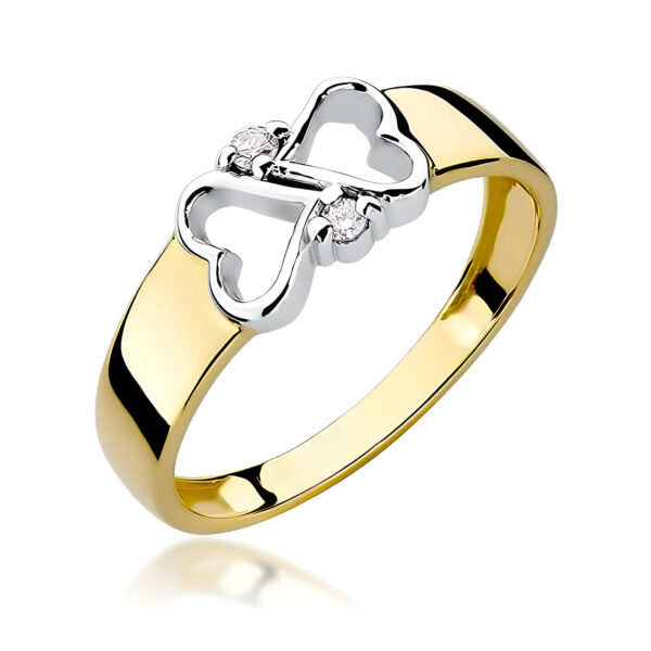 pierścionek żółte złoto z brylantem