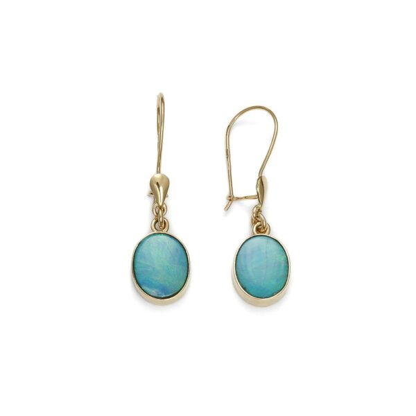 kolczyki złote z opalem naturalnym