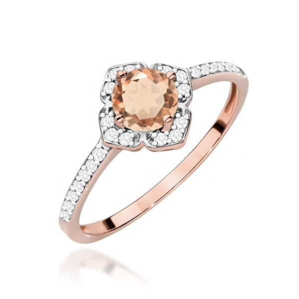 pierścionek różowe złoto z morganitem