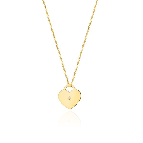 naszyjnik celebrytka z żółtego złota z brylantem